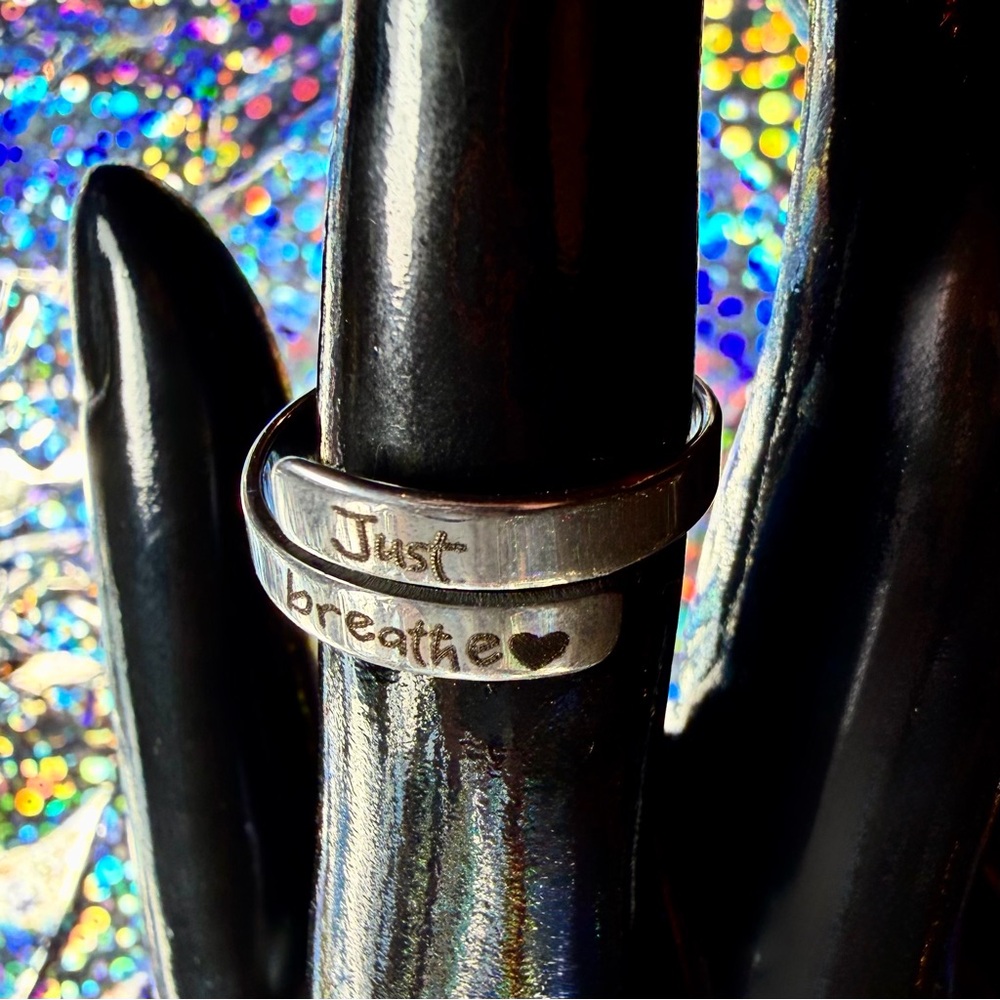 Just Breathe🩶 Wrap Ring 🪷 Adjustable, Hypoallergenic, Tarnish-Free, Minimalist